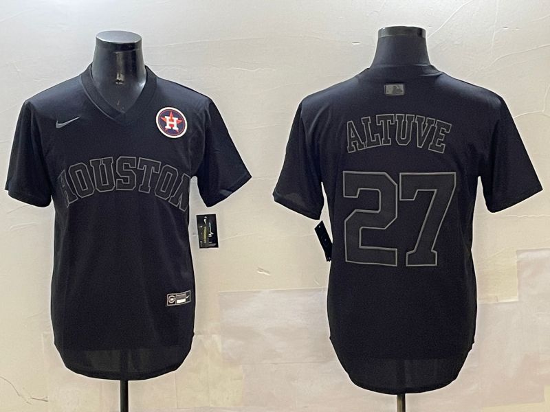 Men Houston Astros #27 Altuve Black Game Fashion 2025 Nike MLB Jersey style 9->houston astros->MLB Jersey